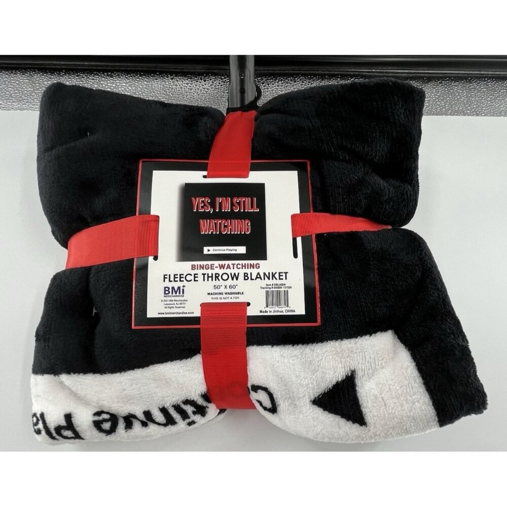 NEW Binge-Watching Fleece Throw Blanket Yes, I'm Still Watching 50"x60” Novelty